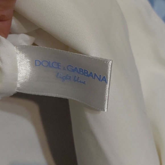 Dolce And Gabbana Canvas Tote White, Blue And Silver Print Shopping Bag - Picture 9 of 10